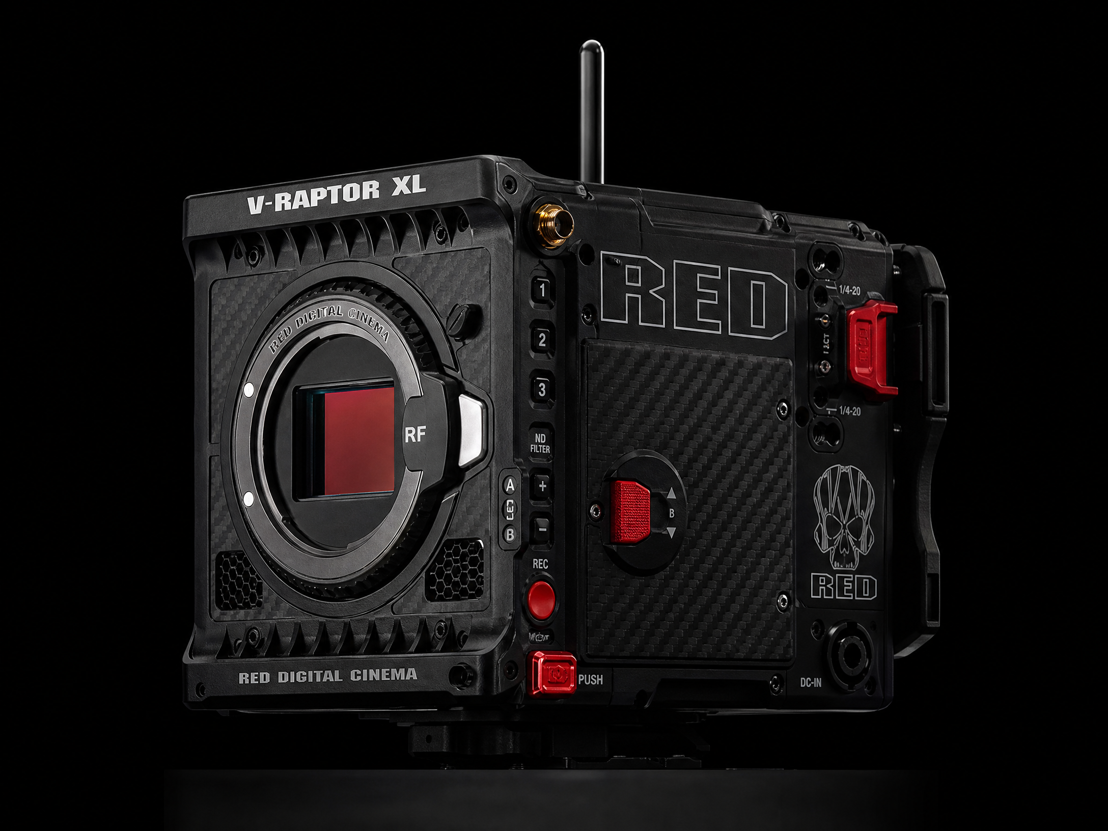 RED V-Raptor电‍影摄影机侧﻿面展示